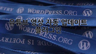 유튜브 영상 자동 업데이트 플러그인