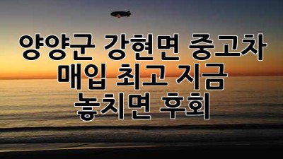양양군 강현면 중고차 매입 최고👍 지금 놓치면 후회!